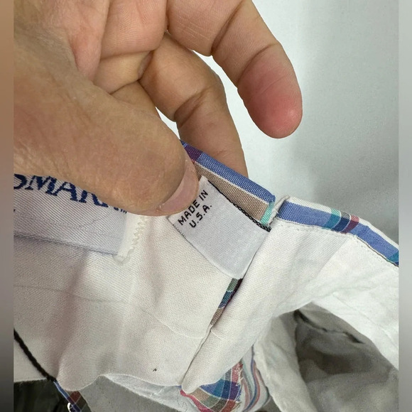 Vintage adjustable waist plaid retro shorts waist approx 32-35 inches - Picture 5 of 5